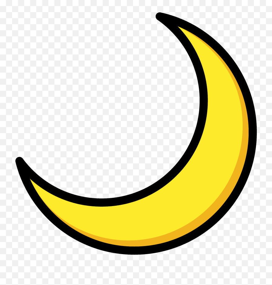 Crescent Moon Emoji Clipart - Crescent Moon,Android Celestial Emojis