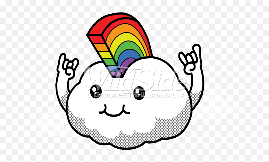 Cloud With Rainbow Mohawk Clipart - Full Size Clipart Happy Emoji,Barfing Rainbow Emoticon