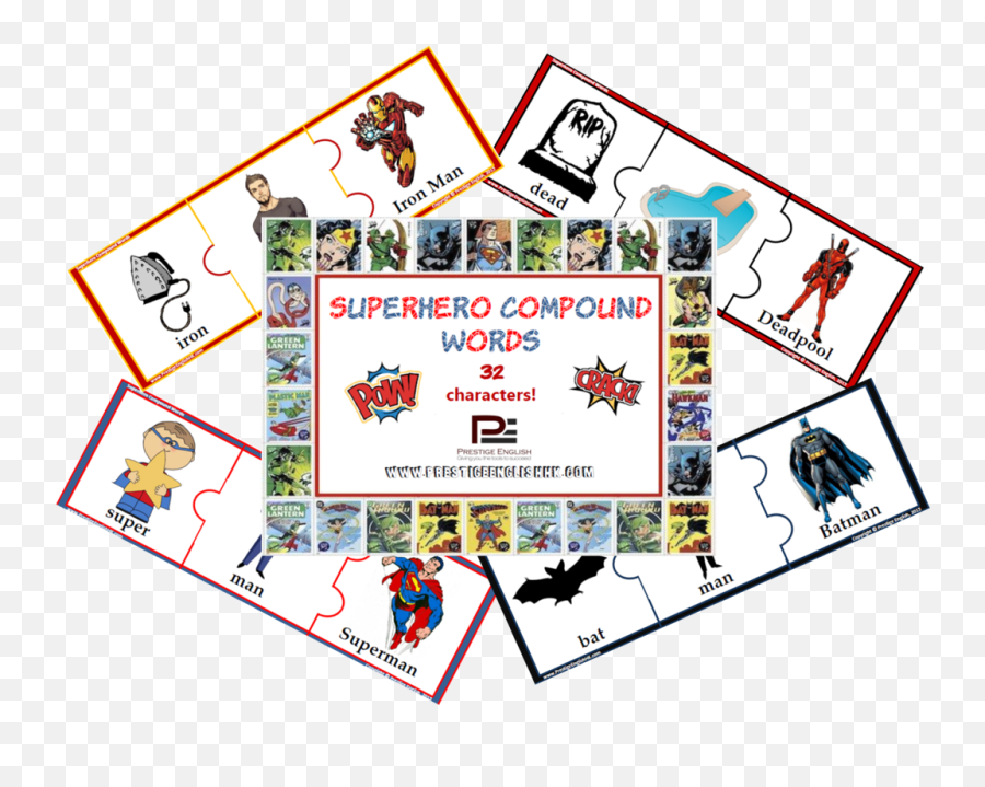 Compound Word Game Puzzle - Superheroes Word Games Drawing Emoji,Mariner Emoji