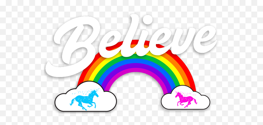 Believe Menu0027s Rainbow Tee By The Unicorn Fan Club Clipart - Girly Emoji,Emoji Outfit Men