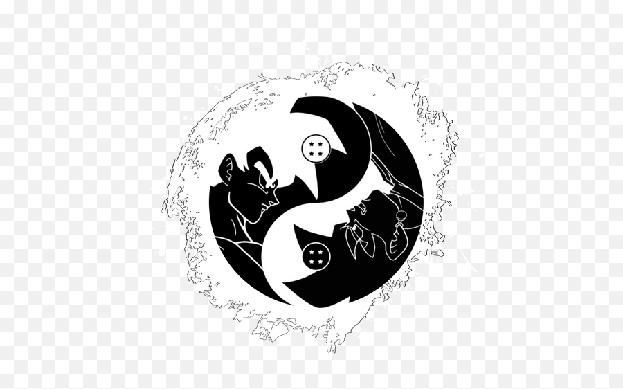 Yingyang Goku Black Dragon Ball Art Print By Makaiworld - X Emoji,Black & White Emoticons For Emotions