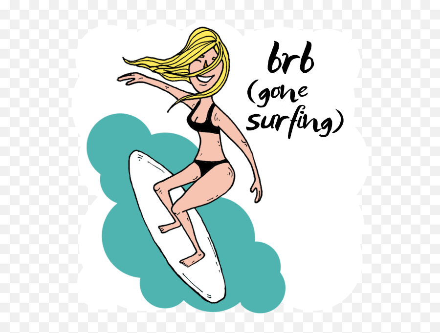 Just Surfing Stickers Pack By Stefanos Kofopoulos - Surfboard Emoji,Surfing Emoji