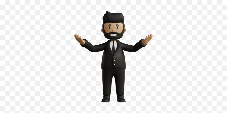 Premium Businessman With Wide Open Arms 3d Illustration Emoji,Arms Emoji