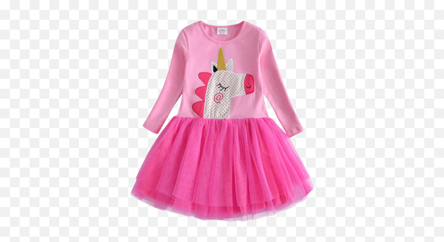 Unicorn Cotton Dress For Girl - Unicorn Dress Emoji,Rainbow Emoji Dress