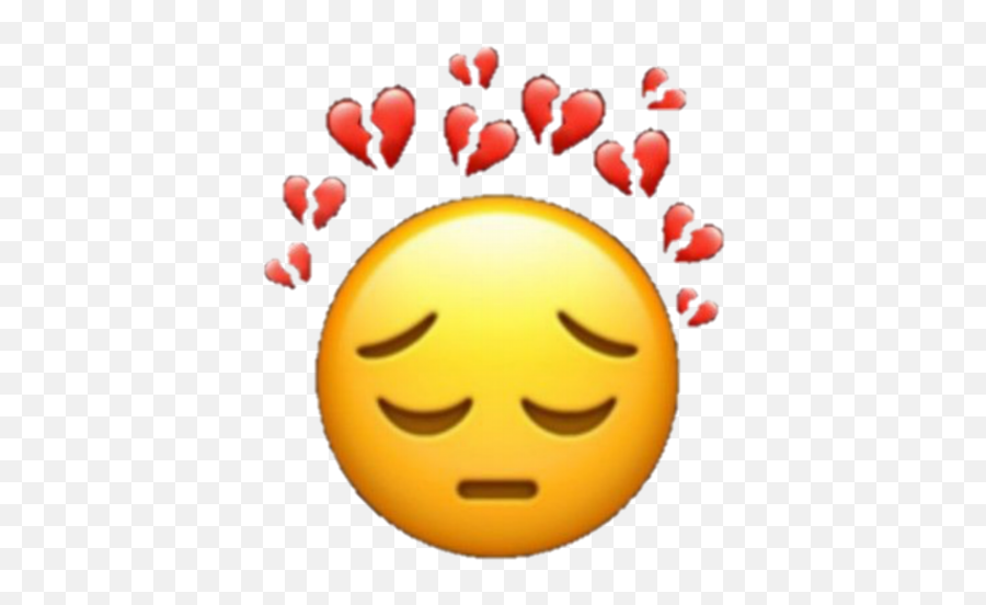 Broken Down Sad Hearts Emoji Sticker - Heart Broken Face Emoji,Heart Face Emoji