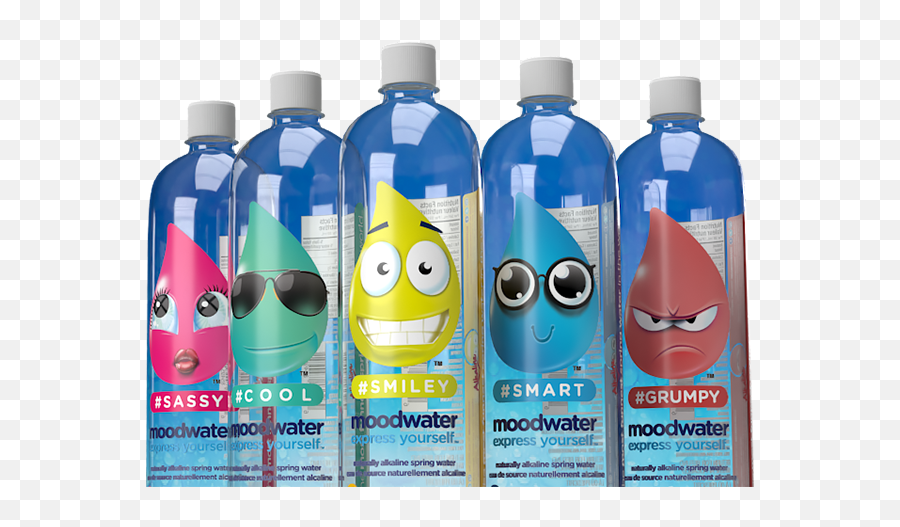 Moodwater U2013 The Most Funnest Spring Water In The World - Solution Emoji,Emoji Water Bottle Labels
