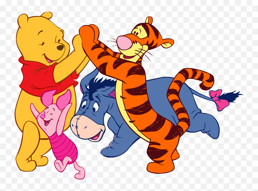 Hugging Clipart Character Winnie The Pooh Hugging Character - Winnie The Pooh Playing With Friends Emoji,Eeyore Emoticon