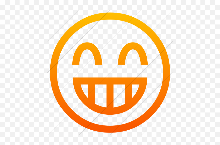 Iconsetc Simple Orange Gradient Classic Emoticons Grinning - Emoji Domain,Grin Emoticon Text