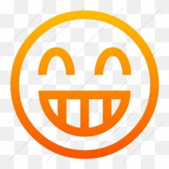 Iconsetc Simple Orange Gradient Classic Emoticons Grinning - Emoji Domain,Grin Emoticon Text