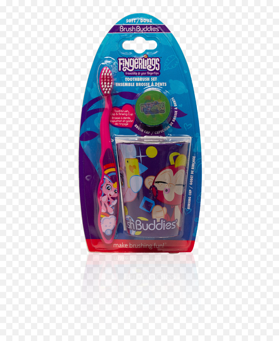 Brush Buddies Fingerlings Manual Toothbrush Gift Set - Fictional Character Emoji,Frog And Cup Emoji