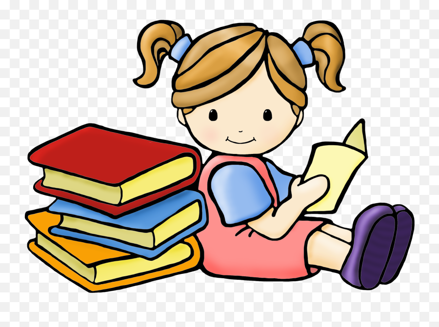 Shhh Clipart Girl Reading Book Clipart - Cute Reading Books Clipart Emoji,Emoji Reading A Book