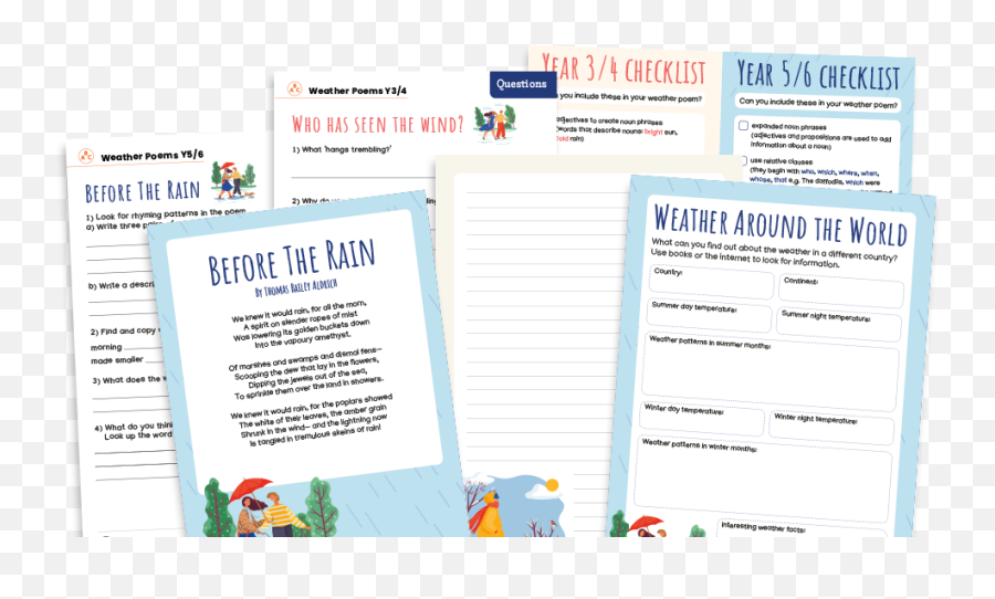 Year 3 - 6 The Weather U2013 Ks2 Homelearning Pack Plazoom Document Emoji,Sense Of Emotion Poem