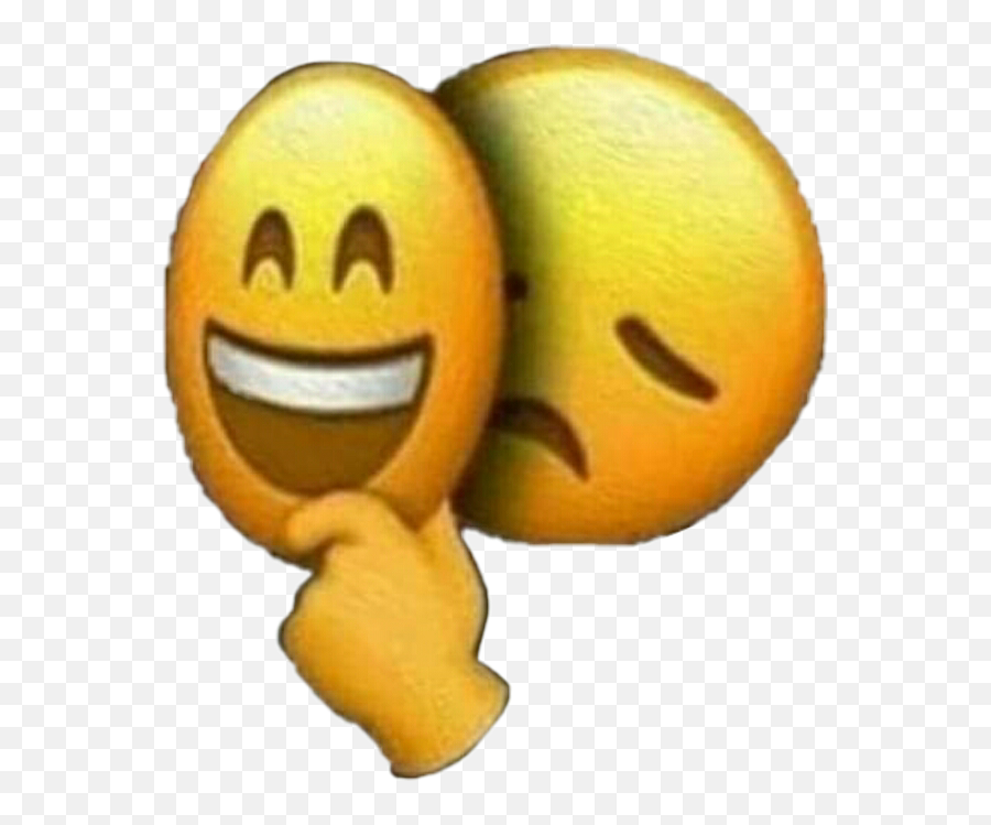Sticker Emoji Happy Sad Emoji Sticker By Csilla - Crying Inside Smiling Outside,Laugh Cry Emoji