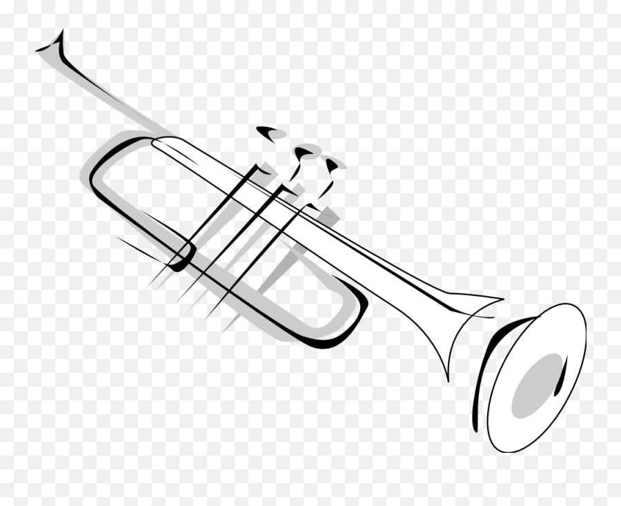 Free Trumpet Clip Art Black And White Download Free Clip - Simple Trumpet Tattoo Emoji,Trombone Emoji