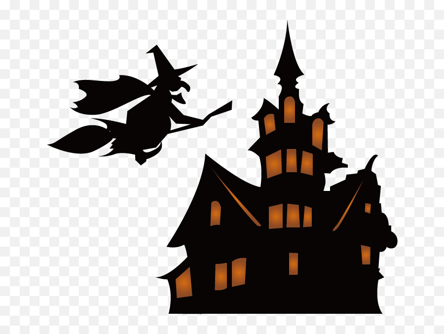 Halloween Scary Games - Free Witchcraft Silhouette Back Halloween House Silhouette Emoji,Scary Halloween Emojis Free