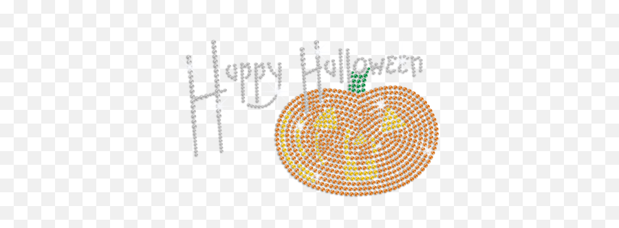 Happy Halloween With Bling Pumpkin Iron - Dot Emoji,Pumpkins Emotion Faces