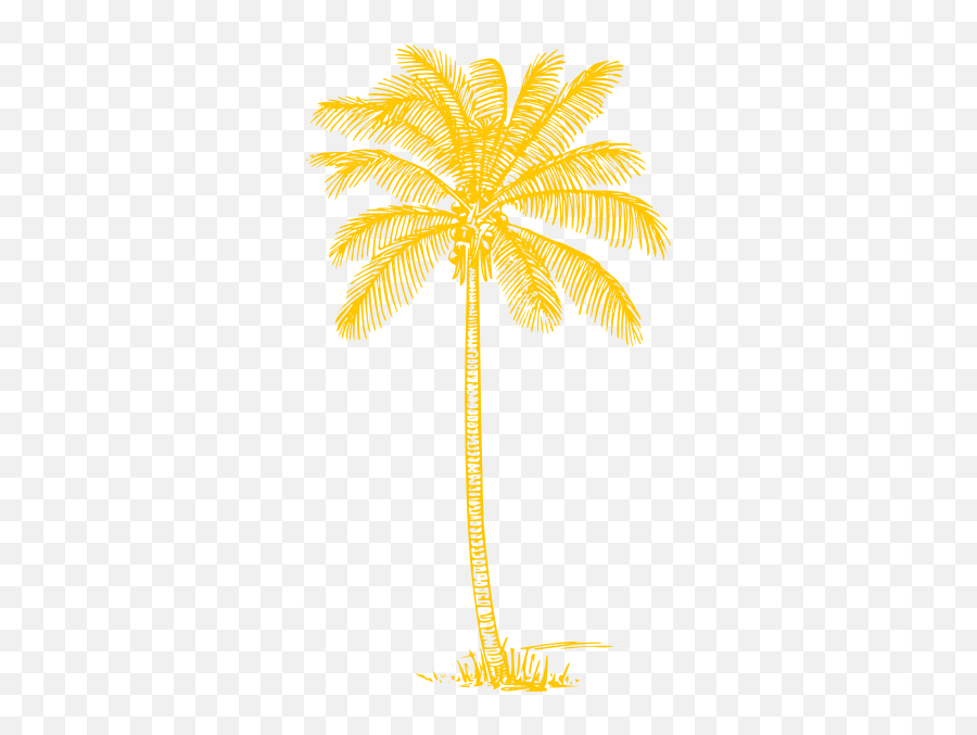Yellow Palm Tree Clip Art - Yellow Palm Tree Clip Art Emoji,Coconut Tree Emoticon