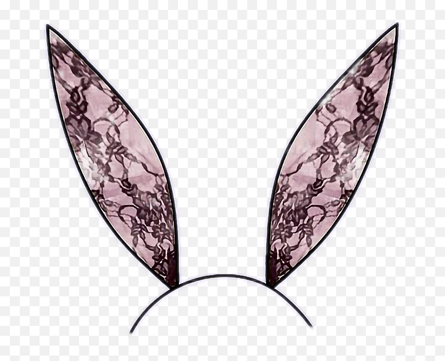 Clipart Bunny Headband - Lace Black Bunny Ears Png Pink Lace Bunny Ear Headband Emoji,Line Bunny Emojis