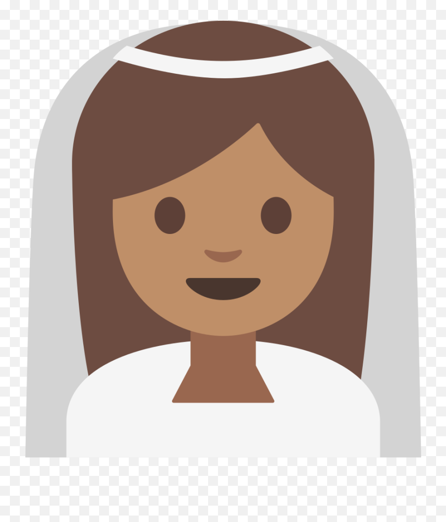 Person With Veil Medium Skin Tone Emoji - Happy,Eyebrows Raised Emoji
