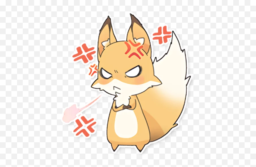Telegram Sticker 17 From Collection Girly Fox Remastered - Fictional Character Emoji,Chibi Fox Emoticon