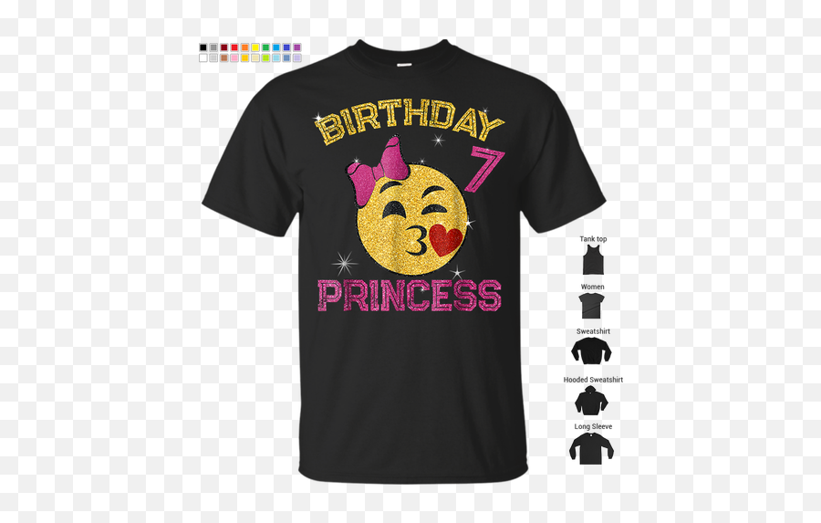 Cute Emoji 7 Years Old Shirt 7th Birthday Princess Gift,Cute Smiley Emojis
