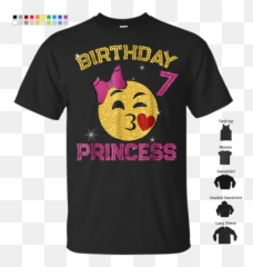 Cute Emoji 7 Years Old Shirt 7th Birthday Princess Gift,Cute Smiley Emojis