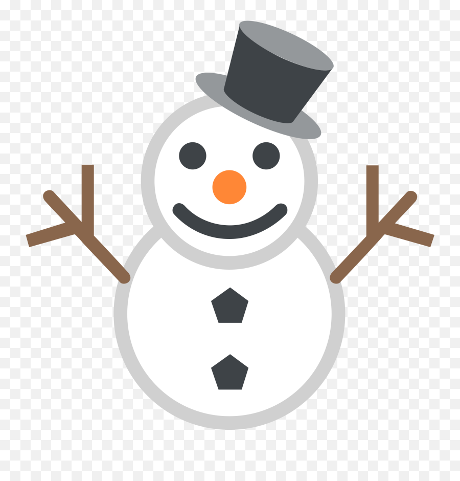 Snowman Without Snow Emoji Clipart - Black And White Snowman,Winter Emoji
