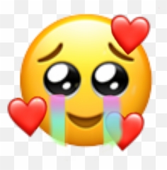 The Most Edited Heppy Picsart Emoji,Crying Cat Meme With Heart Emojis Around