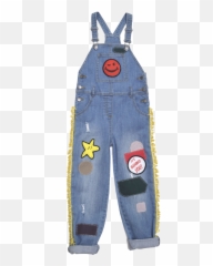 Stella Mccartney Kids Rudy Denim Dungarees - Orange Mayonnaise Emoji,Socks And Sandals Emoji