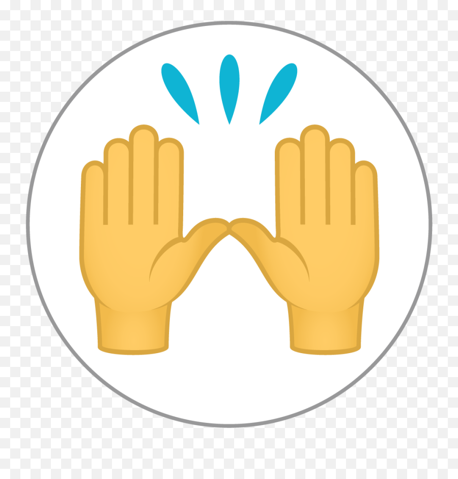 Raising Hands Emoji 25mm Centre Disc,Raise Emoji