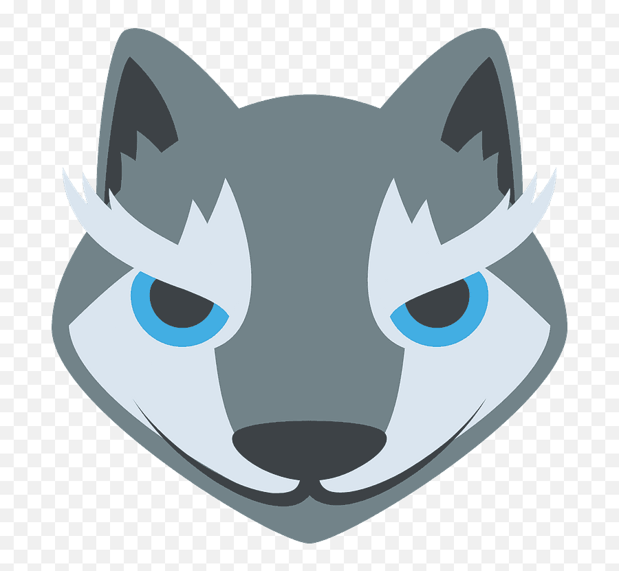 Wolf Emoji Clipart Free Download Transparent Png Creazilla - Animado Cara De Lobo Dibujo,Emoticon Animals