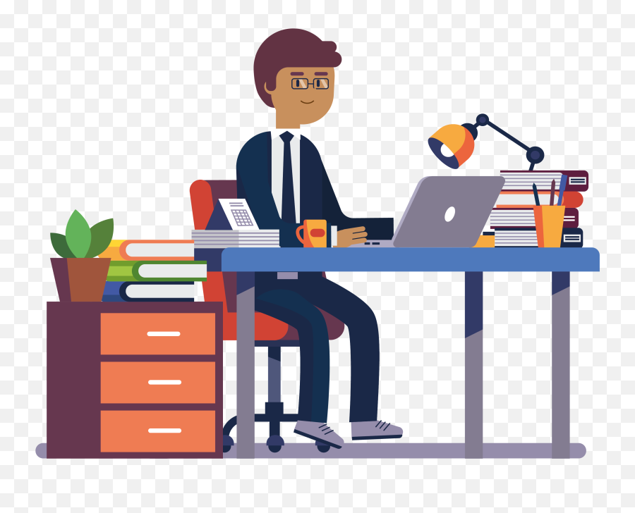 Simba Branch Office - Man Working In Office Clipart Png Work In The Office Clipart Emoji,Working Emoji