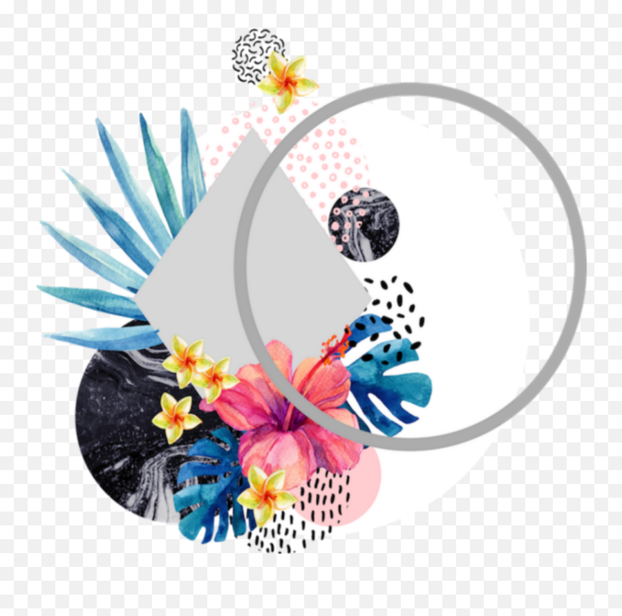 Kpop K - Pop Jenniferart Sticker By Jennifer Art Watercolor Tropical Flowers On Geometric Emoji,Emoji Pop 25