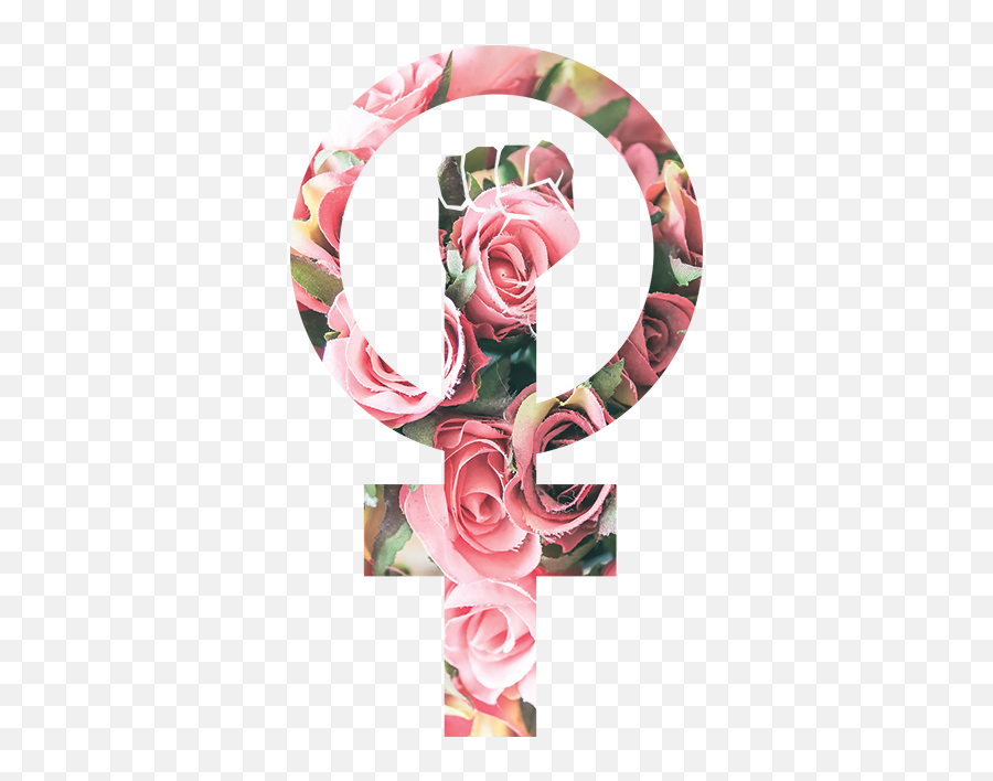 Floral Feminism Wall Sticker - Simbolo Feminista Con Flores Emoji,Inverted Pentagram Emoji