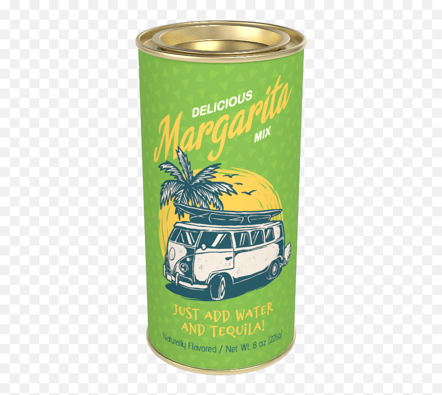 Retro Surf Van Margarita Mix 8oz Round Tin U2013 Mcstevens - Cylinder Emoji,Margaritas Emoji