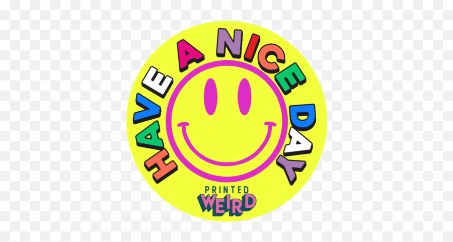 Printed Weird - Happy Emoji,Emoticon For Wierd