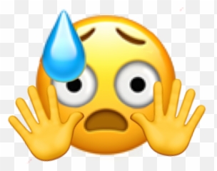 Scared Emoji Handsup Frightened Oop - Sticker By Makoto Happy,Scared Emoji