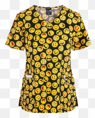 Blusa Médica Zoe Chloe Emoji Party - Emoji Scrub Top,Emojis Negros Y Blancos