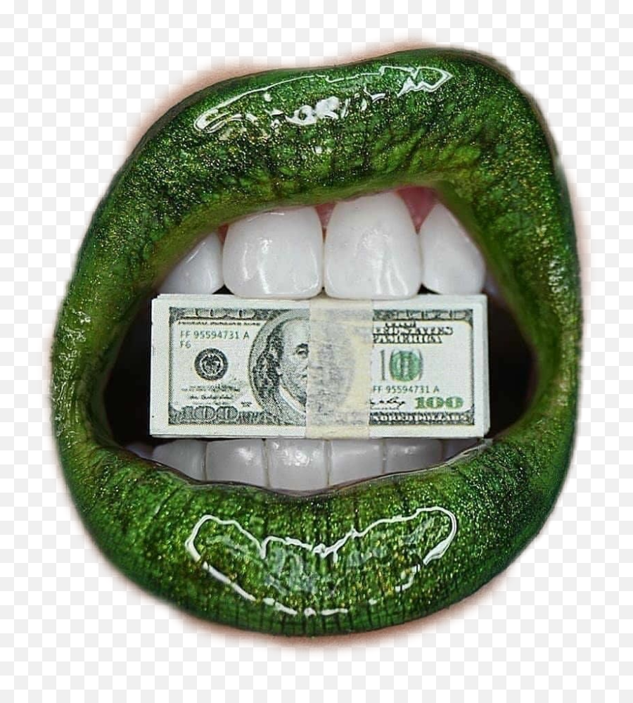 Money Lips Green Hot Dollars Sticker Emoji,Money Tongue Emoji