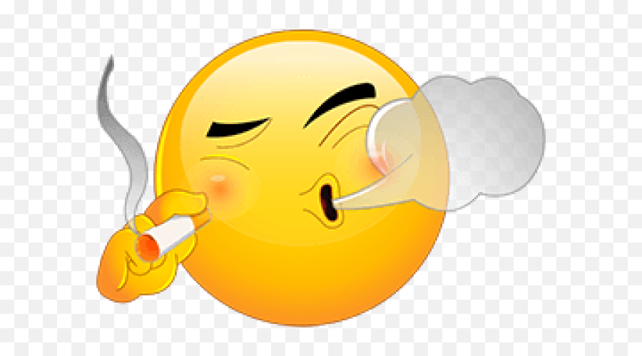 Smiley Cigar Clipart - Emoji With Cigar,Joint Blunt Emoticon