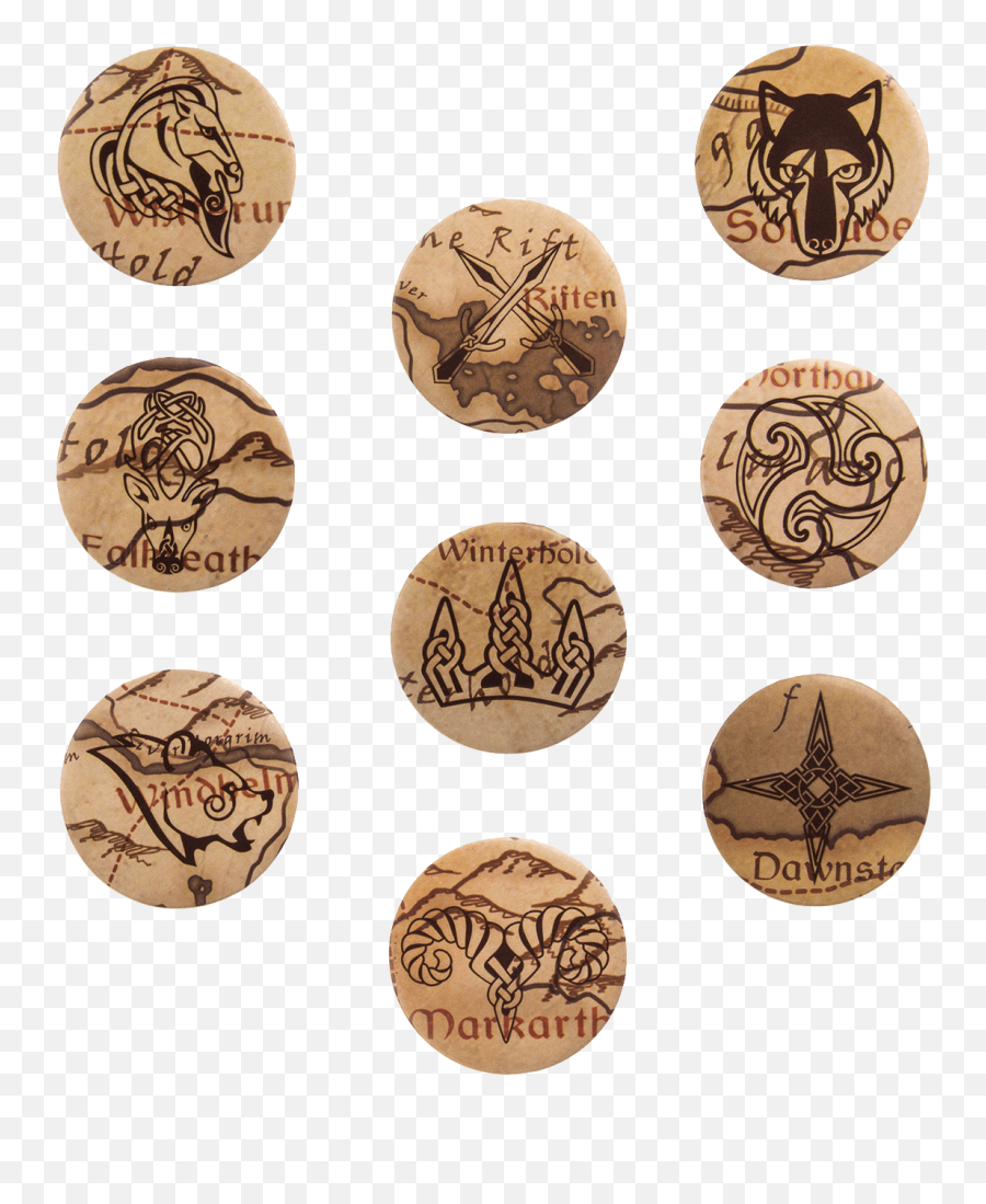 Elder Buttons And Elder Pins - Skyrim Region Button Set Emoji,Eso, Conflicted Emotions