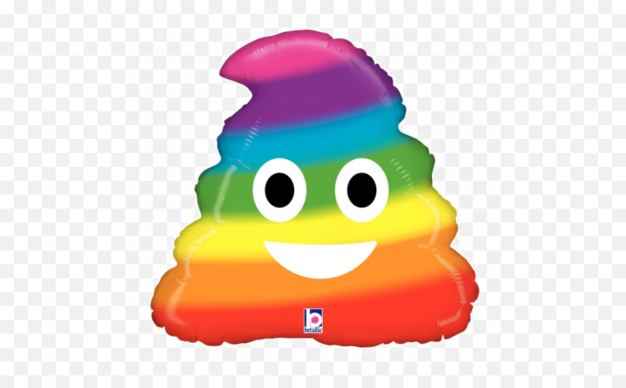 Betallic Foil Shape 20 Emoji Rainbow Poo - Rainbow Poop Emoji Balloon,Rainbow Emoji