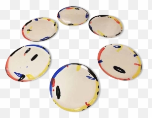 Set Of 6 Virginia Mo Plates For Guy Savoy Selency - Dot Emoji,(mo) Emoticon