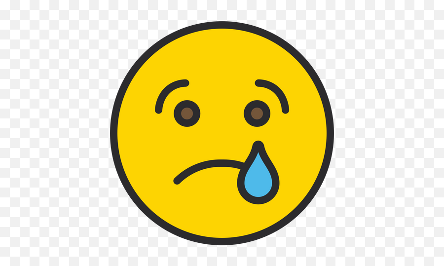 Crying Face Emoji Icon Of Colored Outline Style - Available In,Loudly Crying Emoji
