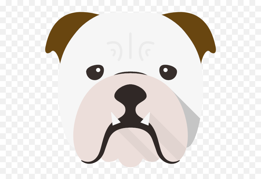 Personalised English Bulldog Bandanas - Yappy British Bulldog Emoji,Cartoon Dog Peeking Behind Wall Emoticon