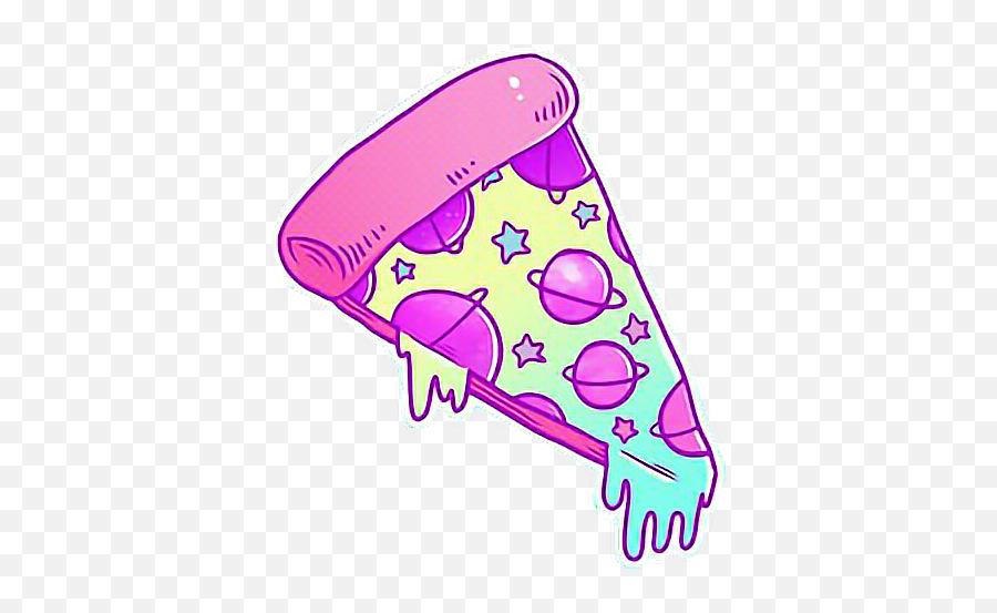 Cute Galaxy Pizza Kawaii Girl Sticker By Kyori - Galaxy Pizza Stickers Emoji,Pizaa Emoji Girl