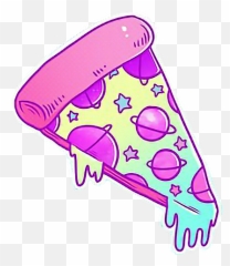 Cute Galaxy Pizza Kawaii Girl Sticker By Kyori - Galaxy Pizza Stickers Emoji,Pizaa Emoji Girl