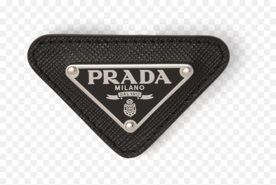 Black Enameled Triangle Pin With - Prada Brooch Emoji,Enamel Squared Cool Emoji Pins