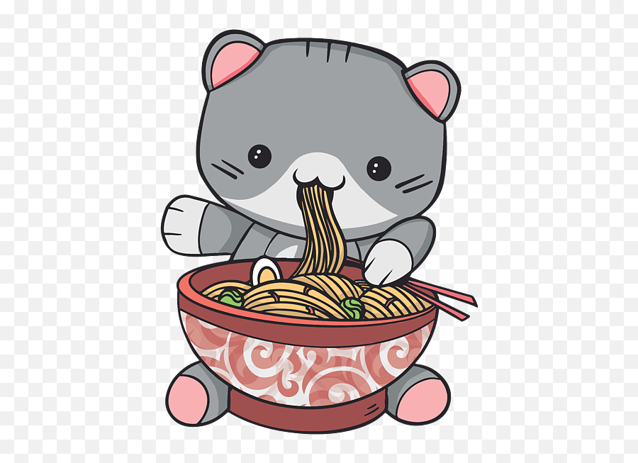 Kawaii Ramen Cat Noodle Bowl With Chop Sticks Coffee Mug For Emoji,Mochi America Emoticon