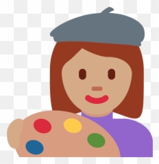 Woman Artist Emoji Clipart Free Download Transparent Png - Happy,Emoji Canvas Painting